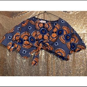tie-up crop top 🔵🔸